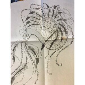 4316 Tri Chem Mardi Gras Mask Pre-Shaded Iron Transfer 21x6"